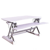 NNEMB Desk Riser 90cm Wide Adjustable Sit to Stand, for Dual Monitor, Keyboard, Laptop, White