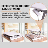 NNEMB Desk Riser 90cm Wide Adjustable Sit to Stand, for Dual Monitor, Keyboard, Laptop, White