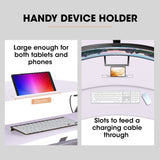 NNEMB Desk Riser 90cm Wide Adjustable Sit to Stand, for Dual Monitor, Keyboard, Laptop, White