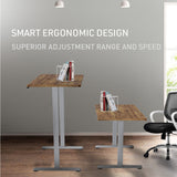 NNEMB Sit To Stand Up Standing Desk, 140x70cm, 72-118cm Electric Height Adjustable, 40kg Rated, Oak Style/Silver Frame