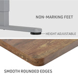 NNEMB Sit To Stand Up Standing Desk, 140x70cm, 72-118cm Electric Height Adjustable, 40kg Rated, Oak Style/Silver Frame