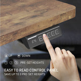 NNEMB Sit To Stand Up Standing Desk, 140x70cm, 72-118cm Electric Height Adjustable, 40kg Rated, Oak Style/Silver Frame