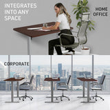 NNEMB Sit To Stand Up Standing Desk, 140x70cm, 72-118cm Electric Height Adjustable, 40kg Rated, Walnut Style/Silver Frame