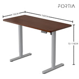 NNEMB Sit To Stand Up Standing Desk, 140x70cm, 72-118cm Electric Height Adjustable, 40kg Rated, Walnut Style/Silver Frame