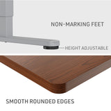 NNEMB Sit To Stand Up Standing Desk, 140x70cm, 72-118cm Electric Height Adjustable, 40kg Rated, Walnut Style/Silver Frame