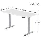 NNEMB Sit To Stand Up Standing Desk, 150x75cm, 72-118cm, Height Adjustable, 50kg Rated, Matte White/Silver Frame