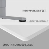 NNEMB Sit To Stand Up Standing Desk, 150x75cm, 72-118cm, Height Adjustable, 50kg Rated, Matte White/Silver Frame