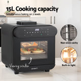 NNEDSZ Devanti Steam Air Fryer Oven 15L W/ LCD Touch 1600W