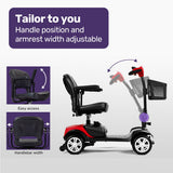 NNEMB -Mid-Sized Foldable Electric Motorised Mobility Scooter - Red