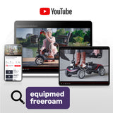 NNEMB -Mid-Sized Foldable Electric Motorised Mobility Scooter - Red