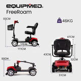 NNEMB -Mid-Sized Foldable Electric Motorised Mobility Scooter - Red