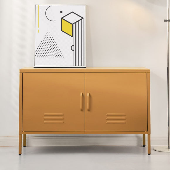 NNEDSZ Artiss Buffet Sideboard Metal Cabinet - BASE Yellow