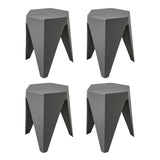 NNEDSZ Artiss 4PC Puzzle Stool Bar Stools Stackable Grey