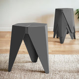 NNEDSZ Artiss 4PC Puzzle Stool Bar Stools Stackable Grey