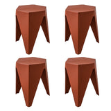 NNEDSZ Artiss 4PC Puzzle Stool Bar Stools Stackable Red