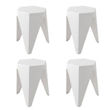 NNEDSZ Artiss 4PC Puzzle Stool Bar Stools Stackable White