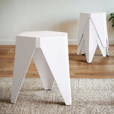 NNEDSZ Artiss 4PC Puzzle Stool Bar Stools Stackable White