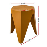 NNEDSZ Artiss 4PC Puzzle Stool Bar Stools Stackable Yellow