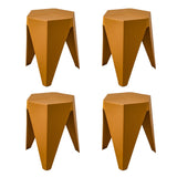 NNEDSZ Artiss 4PC Puzzle Stool Bar Stools Stackable Yellow