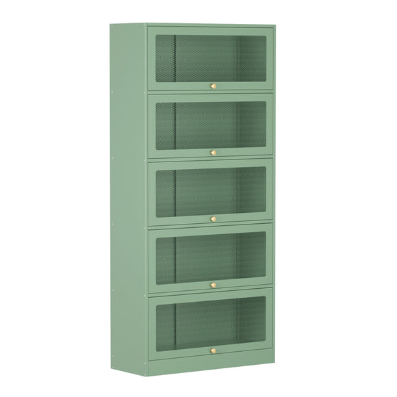 NNEDSZ ArtissIn Buffet Sideboard Cupboard Cabinet Storage Mesh Doors Metal Green ELIA