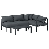 NNEDSZ Gardeon 4 Seater Outdoor Sofa Set Aluminium Patio Furniture Setting 4PC Charcoal