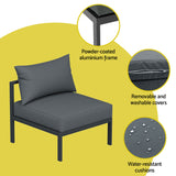 NNEDSZ Gardeon 4 Seater Outdoor Sofa Set Aluminium Patio Furniture Setting 4PC Charcoal