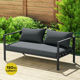 NNEDSZ Gardeon 4 Seater Outdoor Sofa Set Aluminium Patio Furniture Setting 4PC Charcoal