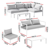 NNEDSZ Gardeon 4 Seater Outdoor Sofa Set Aluminium Lounge Setting