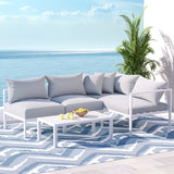 NNEDSZ Gardeon 4 Seater Outdoor Sofa Set Aluminium Lounge Setting