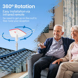 NNEMB  Rotating Digital Outdoor HD TV Antenna, with Signal Booster, Remote Control