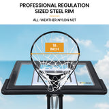 NNEMB Portable Basketball Hoop Stand System, Full Size 2.45m to 3.05m Height Adjustable