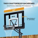 NNEMB Portable Basketball Hoop Stand System, Full Size 2.45m to 3.05m Height Adjustable