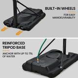 NNEMB Portable Basketball Hoop Stand System, Full Size 2.45m to 3.05m Height Adjustable