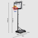 NNEMB Portable Kids Basketball Hoop Stand System, 1.15m to 1.60m Height Adjustable