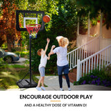 NNEMB Portable Kids Basketball Hoop Stand System, 1.15m to 1.60m Height Adjustable