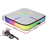 NNEDSZ 1m Air Track Mat Inflatable Gymnastics Tumbling Mat W/ Pump Colourful