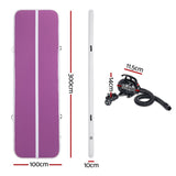 NNEDSZ Everfit 3M Air Track Gymnastics Tumbling Exercise Yoga Mat W/ Pump Inflatable Purple