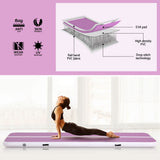 NNEDSZ Everfit 3M Air Track Gymnastics Tumbling Exercise Yoga Mat W/ Pump Inflatable Purple