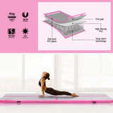NNEDSZ Everfit 4M Air Track Gymnastics Tumbling Exercise Cheerleading Mat Inflatable Pink