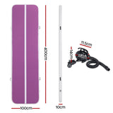 NNEDSZ Everfit 4M Air Track Gymnastics Tumbling Exercise Yoga Mat W/ Pump Inflatable Purple