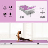 NNEDSZ Everfit 4M Air Track Gymnastics Tumbling Exercise Yoga Mat W/ Pump Inflatable Purple