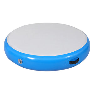 NNEDSZ 1m Air Track Spot Inflatable Gymnastics Tumbling Mat Round Blue