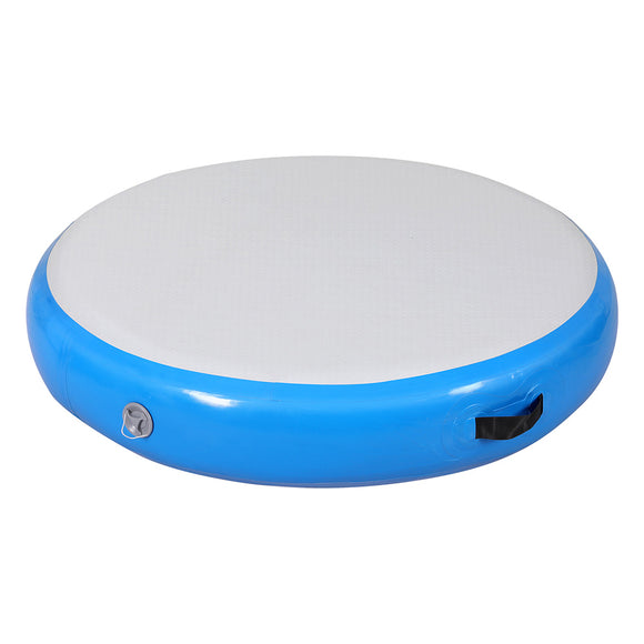NNEDSZ 1m Air Track Spot Inflatable Gymnastics Tumbling Mat Round Blue