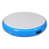 NNEDSZ 1m Air Track Spot Inflatable Gymnastics Tumbling Mat Round W/ Pump Blue