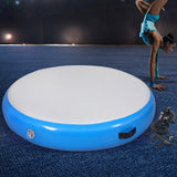NNEDSZ 1m Air Track Spot Inflatable Gymnastics Tumbling Mat Round W/ Pump Blue