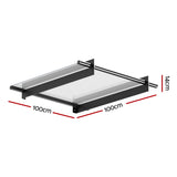 NNEDSZ Window Door Awning Canopy 1mx1m Flat Transparent Sheet Metal Frame