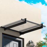 NNEDSZ Window Door Awning Canopy 1mx1m Flat Transparent Sheet Metal Frame