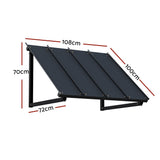 NNEDSZ Window Door Awning Canopy 1mx1.2m Black Metal Frame