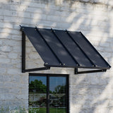 NNEDSZ Window Door Awning Canopy 1mx1.2m Black Metal Frame