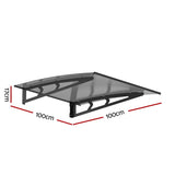 NNEDSZ Window Door Awning Canopy 1mx1m Grey Solid Sheet Metal Frame